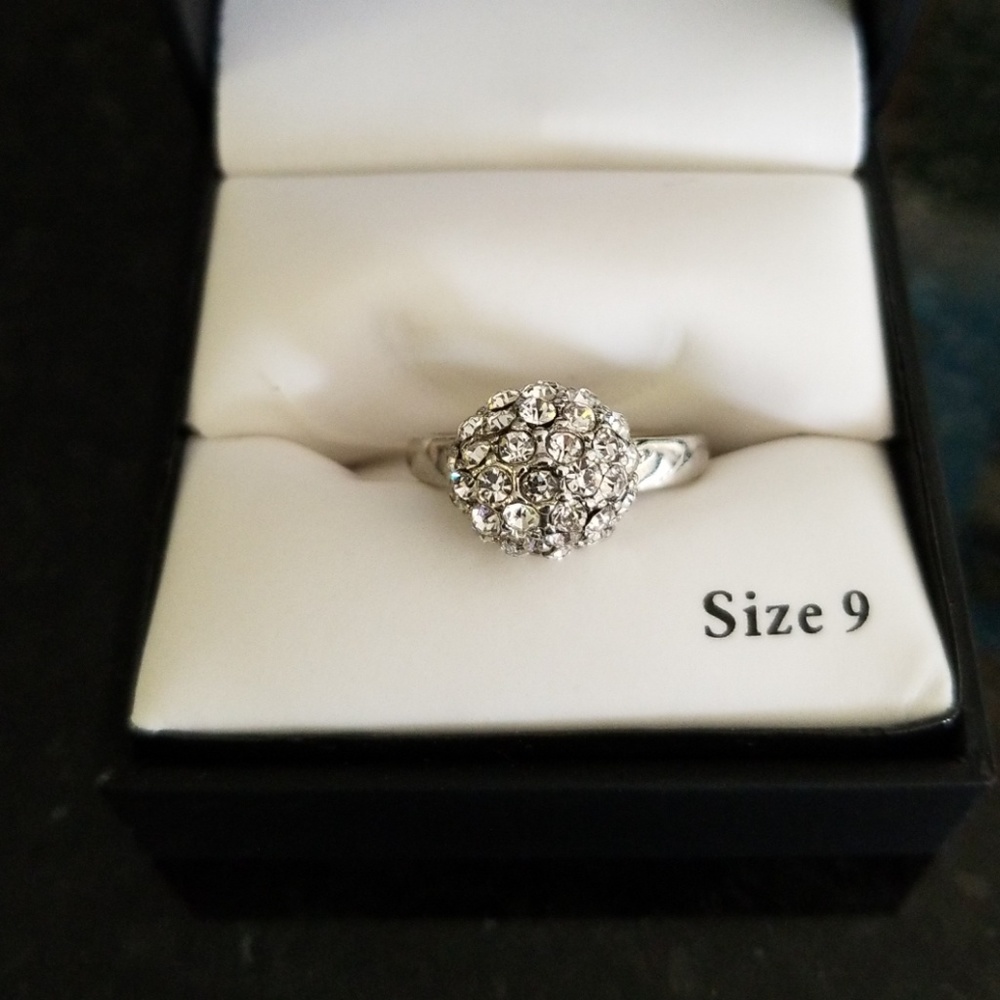 3D circle of cz silver ring